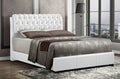 CB4000-WH Eliza white faux leather crystal button tufted headboard queen bed