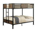 CM-BK029FF Clapton black finish metal frame industrial inspired style full over full bunk bed set