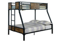 CM-BK029TF Harriet bee espanola clapton black finish metal frame industrial inspired style twin over full bunk bed set