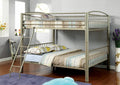 CM-BK1037F Lovia metallic gold finish full over full convertible bunk bed set with clean straight lines design