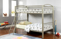 CM-BK1037T Lovia metallic gold finish twin over twin convertible bunk bed set with clean straight lines design