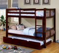 CM-BK929EX Cameron transitional style twin over twin dark walnut finish wood bunk bed set