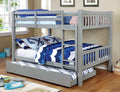 CM-BK929F-GY Cameron transitional style full over full gray finish wood bunk bed set
