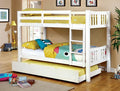 CM-BK929WH Cameron transitional style twin over twin white finish wood bunk bed set