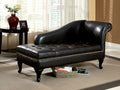 CM-BN6893 Lakeport black leather like vinyl tufted seat chaise lounger with storage