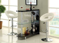 CM-BT8333BK Numbi modern style black lacquered finish and glass mini bar server island table
