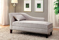 CM-CE2185BG Still water beige linen like fabric chaise lounge with nail head trim accents