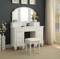 CM-DK6848WH 3 pc Rosdorf park sheffield athy white finish wood make up bedroom vanity set lark manor