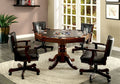 CM-GM339 5 pc rowan cherry finish wood man cave poker, gaming, dining table set with swivel chairs
