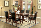 CM-GM367CH 7 pc melina brown cherry finish wood contemporary style oval poker game/ dining table set