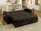 CM2691 Latitude run genova Mavis dark brown fabric folding futon sofa bed