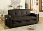 CM2691 Latitude run genova Mavis dark brown fabric folding futon sofa bed