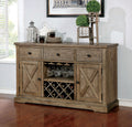 CM3014-SV Julia rustic natural tone finish wood rustic style sideboard server