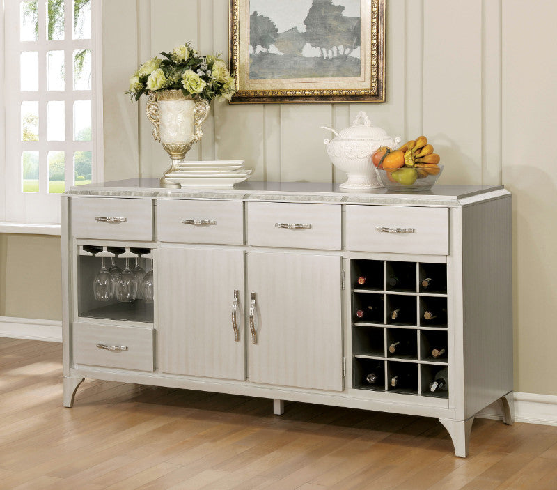 CM3020-SV Orren ellis denieul diocles silver finish wood dining sideboard server console table