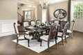 CM3150T-7PC 7 pc Arcadia rustic natural tone finish wood trestle base dining table set