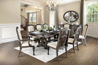 CM3150T-7PC 7 pc Arcadia rustic natural tone finish wood trestle base dining table set