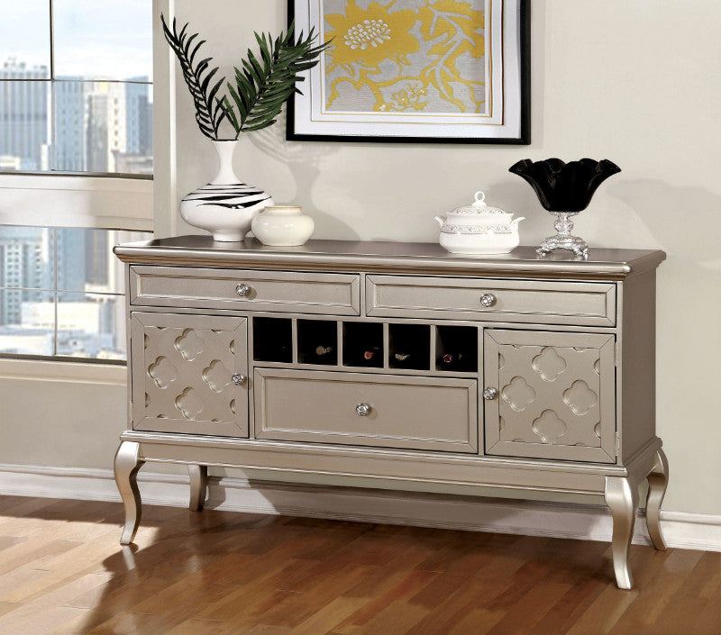 CM3219-SV Amina champagne finish wood dining sideboard server console table