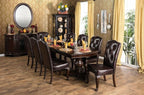 CM3319T-3319L-SC-7PC 7 pc bellagio brown cherry finish wood double pedestal dining table set