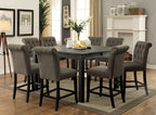CM3324BK-PT-5PC 5 pc sania black finish wood counter height dining table set with padded chairs