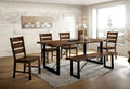 CM3604T-6PC 6 pc Loon peak sherwood dulce industrial style walnut finish wood dining table set