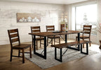 CM3604T-6PC 6 pc Loon peak sherwood dulce industrial style walnut finish wood dining table set