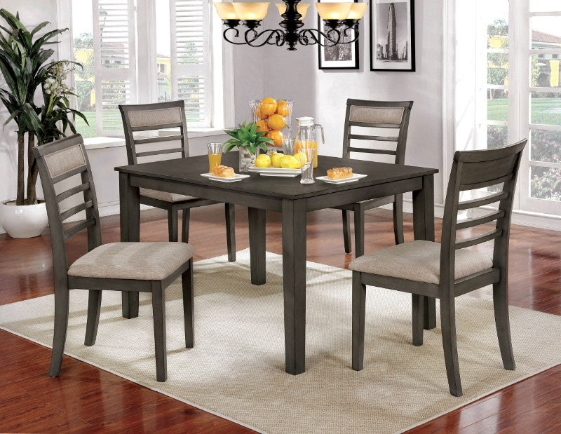CM3607T-5PK 5 pc taylah weathered grey finish wood dining table set