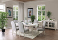 CM3630T-7PC 7 PC One allium way mercedes daniella antique white finish wood dining table set