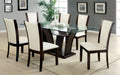 CM3710T-WH-7PC 7 pc Latitude run uptown manhattan i dark cherry finish wood dining table set white chairs