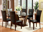 CM3710T-7PC 7 pc Latitude run uptown manhattan i dark cherry finish wood glass top dining table set