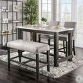 CM3736PT-LG 5 pc Red barrel studio brule antique black finish wood marble top counter height dining table set