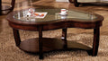 CM4336C Crystal falls dark cherry wood finish abnormity coffee table