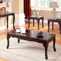 CM4914CH-3PC 3 pc cheshire dark cherry finish wood coffee and end table set