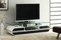 CM5813-TV Evos modern style black and white high gloss finish tempered glass top tv console stand