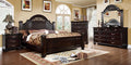 CM7129 4 pc Darby home co Bohn syracuse dark walnut finish classic style oval headboard poster bed queen bed set
