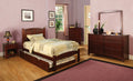 CM7903CH-T 4 pc Hokku designs cara i twin platform bed with panel headboard cherry wood finish