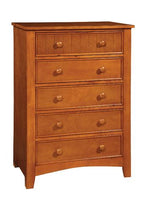 CM7905OAK-C Hokku designs cara Oak wood finish chest with 5 - drawers.