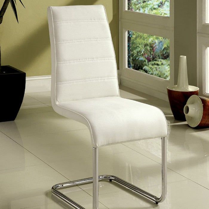 CM8371WH-SC-2PK Set of 2 Orren ellis monaco mauna modern white faux leather dining chairs