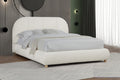 Best Master Clover Ivory Burlap Fabric Queen Low Rise Platform Bed – CT05IQ