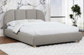 Best Master Clover Light Tan Burlap Fabric Queen Low Rise Platform Bed – CT05TQ