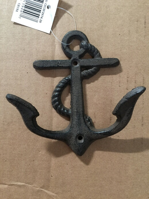 Chibp-2974-20, cast iron anchor wall hook decor, 5"x5 1/2"
