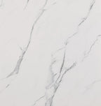 D523-D5 5 pc Clamentine rustic natural finish wood white round 54" faux marble top dining table set