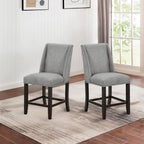 40-1221-7PC-CH 7 pc Faust espresso finish wood 68" faux marble top counter height dining table set