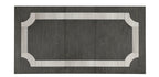 40-1605-7PC 7 pc Lisbon grey finish wood 102" dining table set marble inlay pattern on top of table