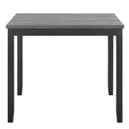 41-1606-52S-GRY-5PC 5 pc Daphne grey finish wood 42" counter height dining table set fabric upholstered tufted back chairs