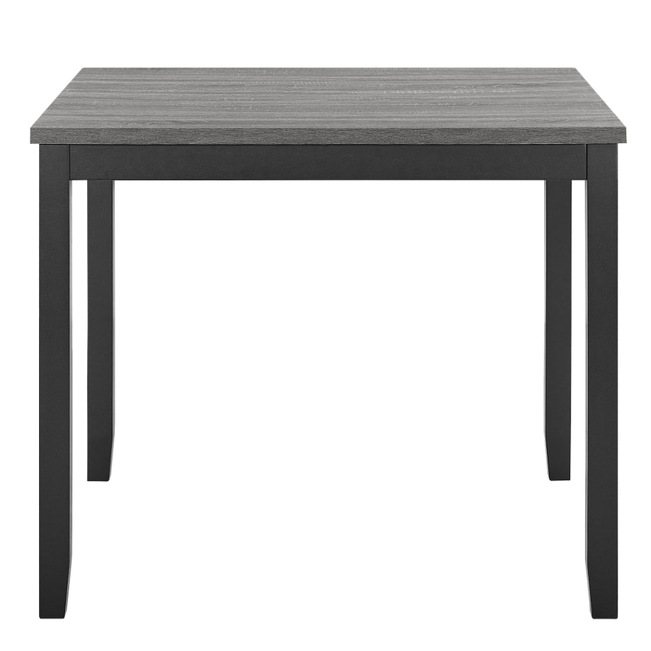 41-1606-52S-GRY-5PC 5 pc Daphne grey finish wood 42" counter height dining table set fabric upholstered tufted back chairs