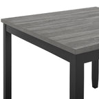 41-1606-52S-GRY-5PC 5 pc Daphne grey finish wood 42" counter height dining table set fabric upholstered tufted back chairs