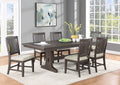 D160D7-SC 7 pc Gracie oaks clarissa rustic brown finish wood dining table with leaf set trestle base