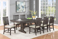 D160D9-SC 9 pc Gracie oaks clarissa rustic brown finish wood dining table with leaf set trestle base