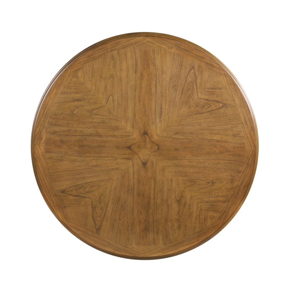 Cori Two-Tone Bisque Beige & Brown Oak 47" Round Dining Table Set – D1719BSQ-5PC
