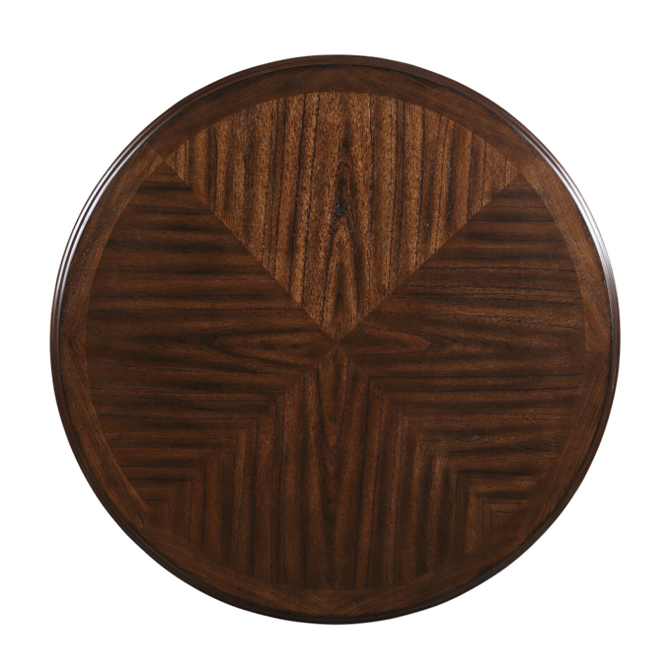 D1719CHY-5PC 5 pc Cori cherry brown finish wood 47" round dining table set fabric upholstered seats